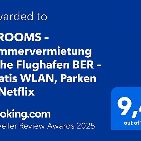 3 Rooms - Zimmervermietung Naehe Flughafen Ber - Gratis Wlan, Parken & Netflix